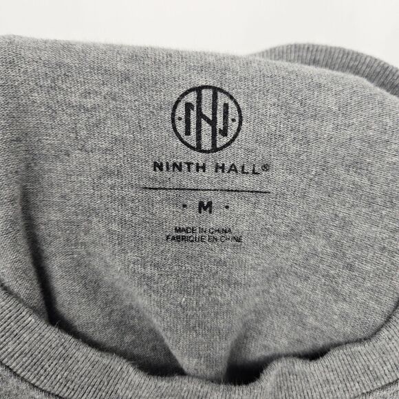 Ninth Hall Shirt Mens Medium Sweater Crewneck Long Sleeve Tee Gray Striped - Picture 8 of 9